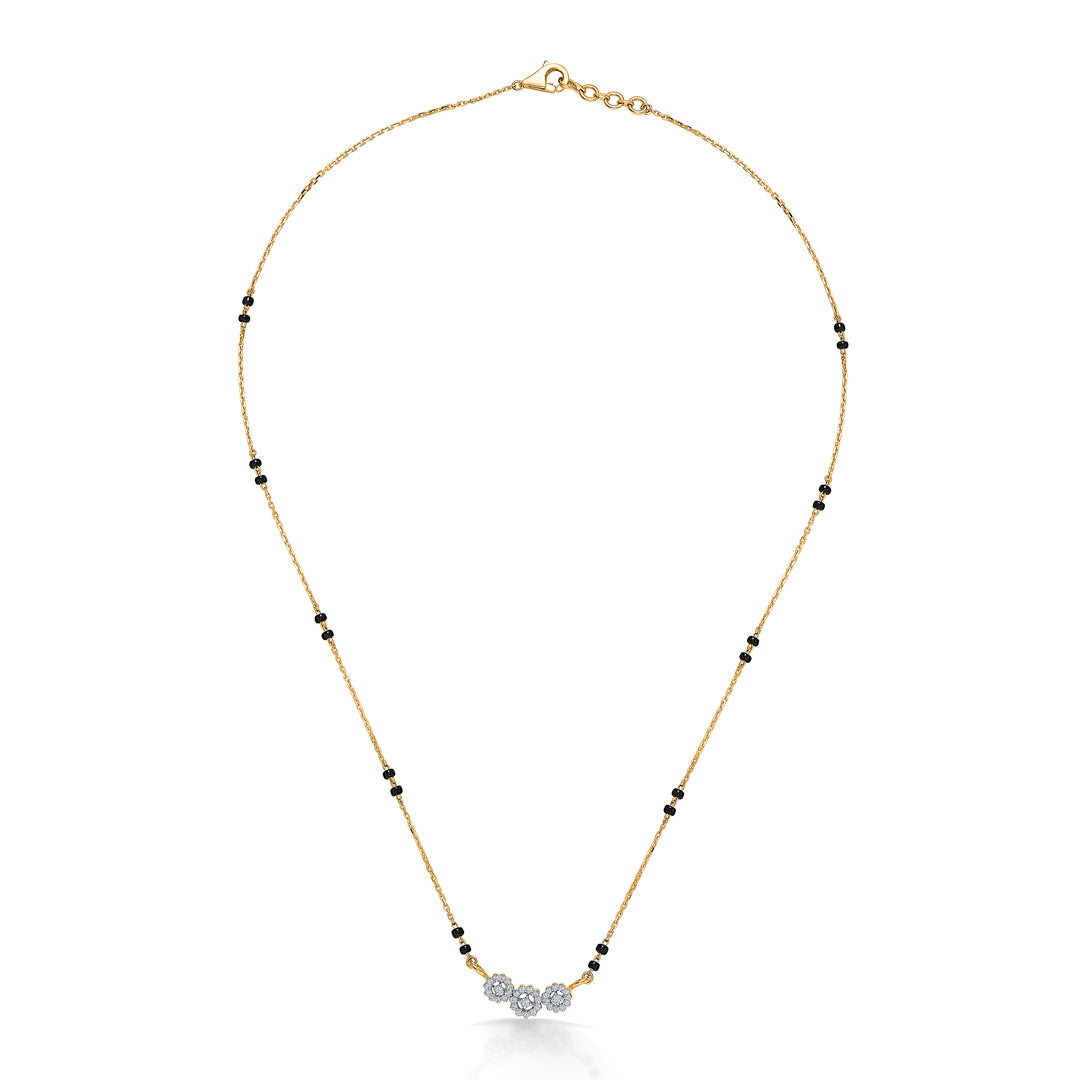 Triple Radiance Gold & Diamond Modern Mangalsutra For Women