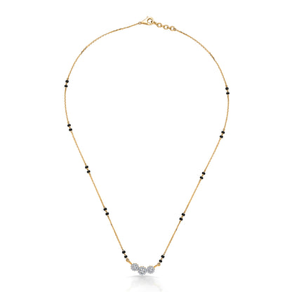 Triple Radiance Gold & Diamond Modern Mangalsutra For Women