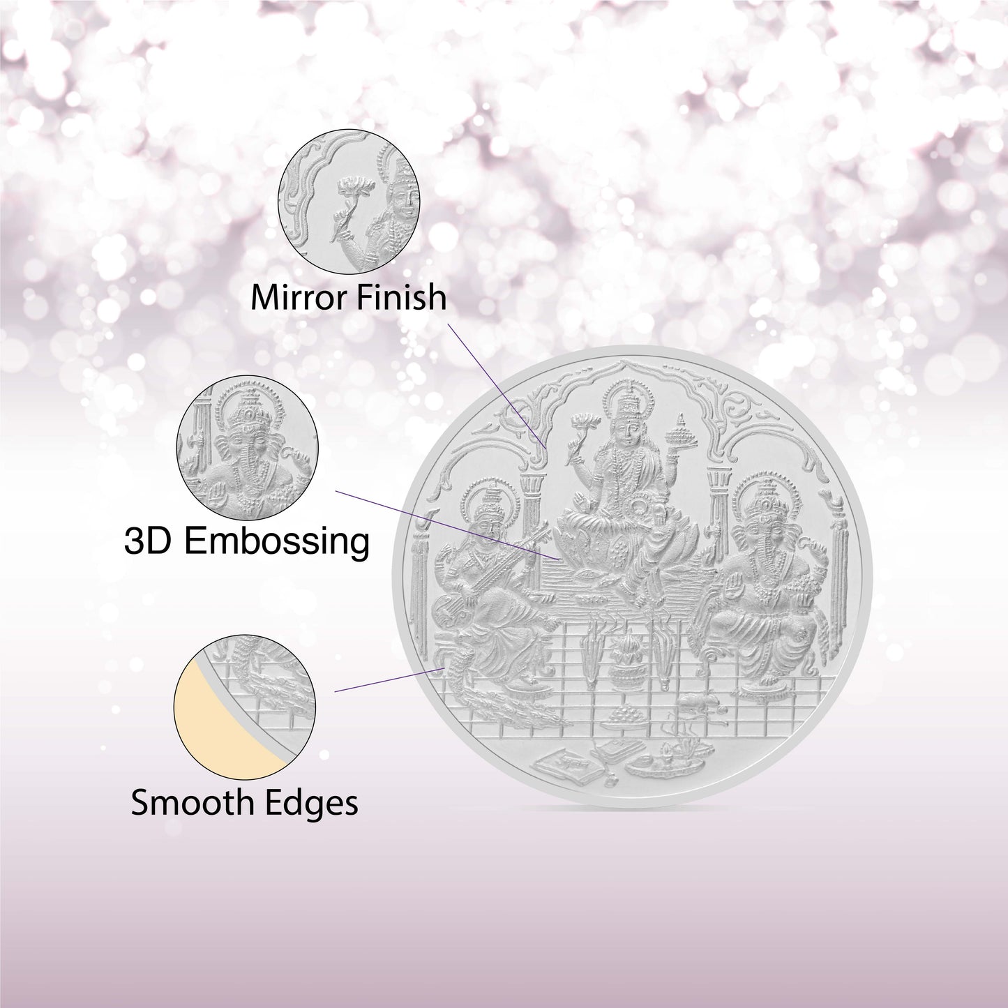 20 gms silver trimurti coin