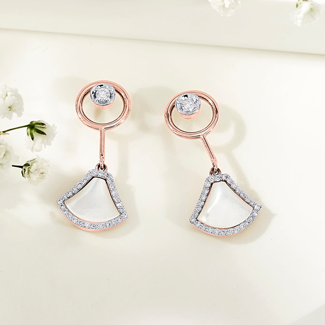 Opal Grace Rose Gold Dangler Diamond Earring For Women