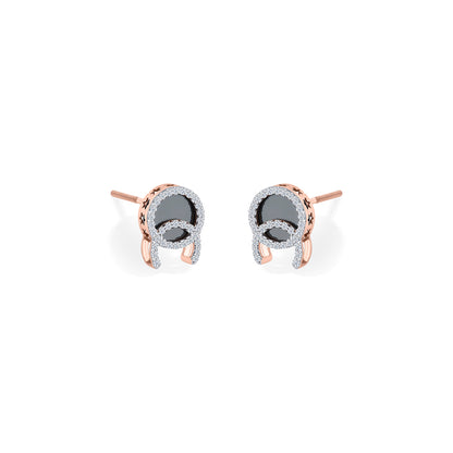 Dark Radiance Rose Gold Stud Diamond Earring For Woman