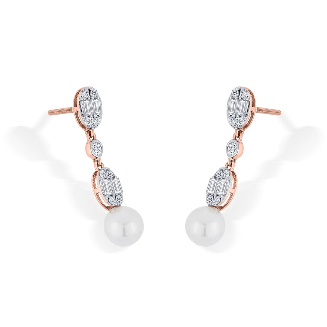 seraphine glow rose gold dangler diamond earring for woman