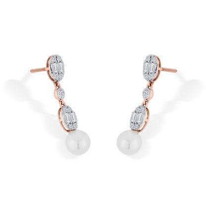 Seraphine Glow Rose Gold Dangler Diamond Earring For Woman