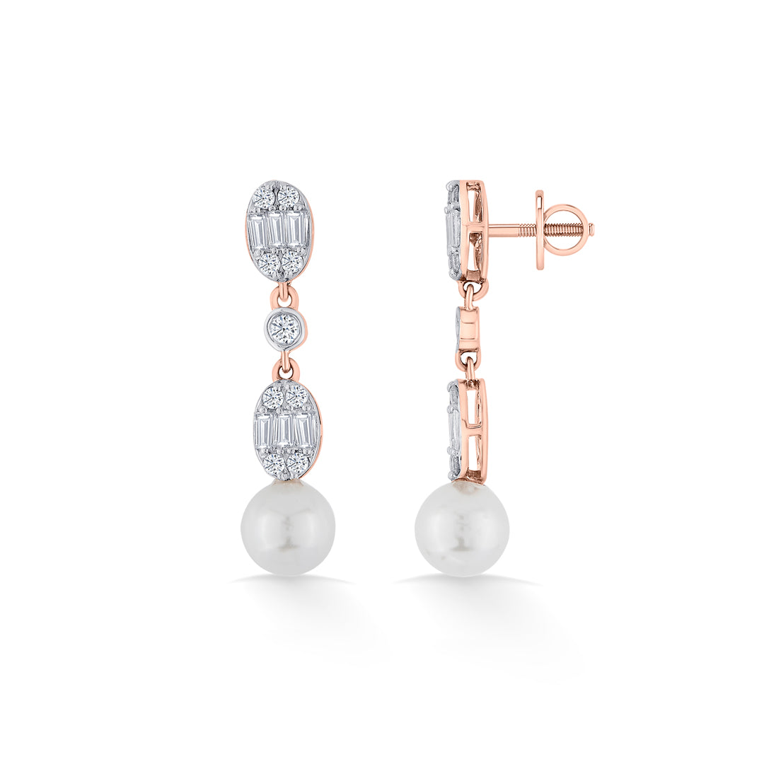 seraphine glow rose gold dangler diamond earring for woman