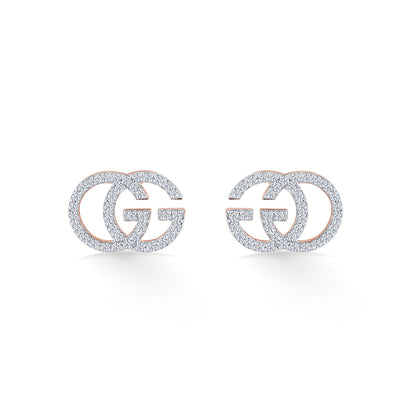Glitz Grace Rose Gold Stud Diamond Earring For Women
