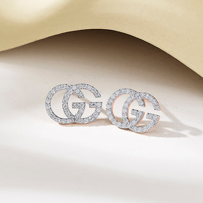 Glitz Grace Rose Gold Stud Diamond Earring For Woman