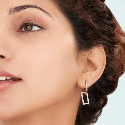 Celestial Outline Gold & Diamond Stud Earring For Woman