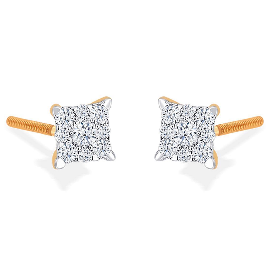 clarion dews gold & diamond stud earring