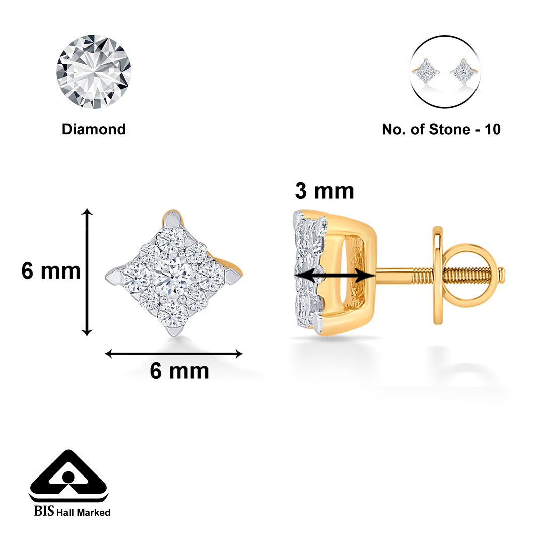 clarion dews gold & diamond stud earring