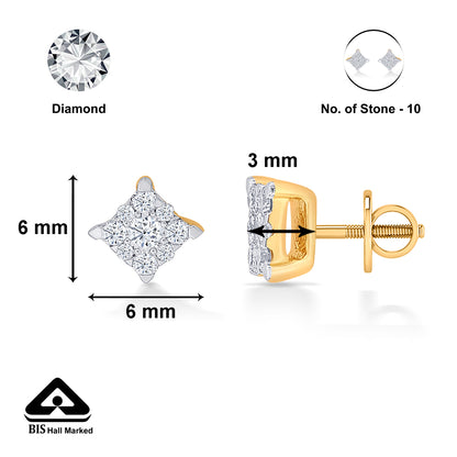 Clarion Dews Gold & Diamond Stud Earring