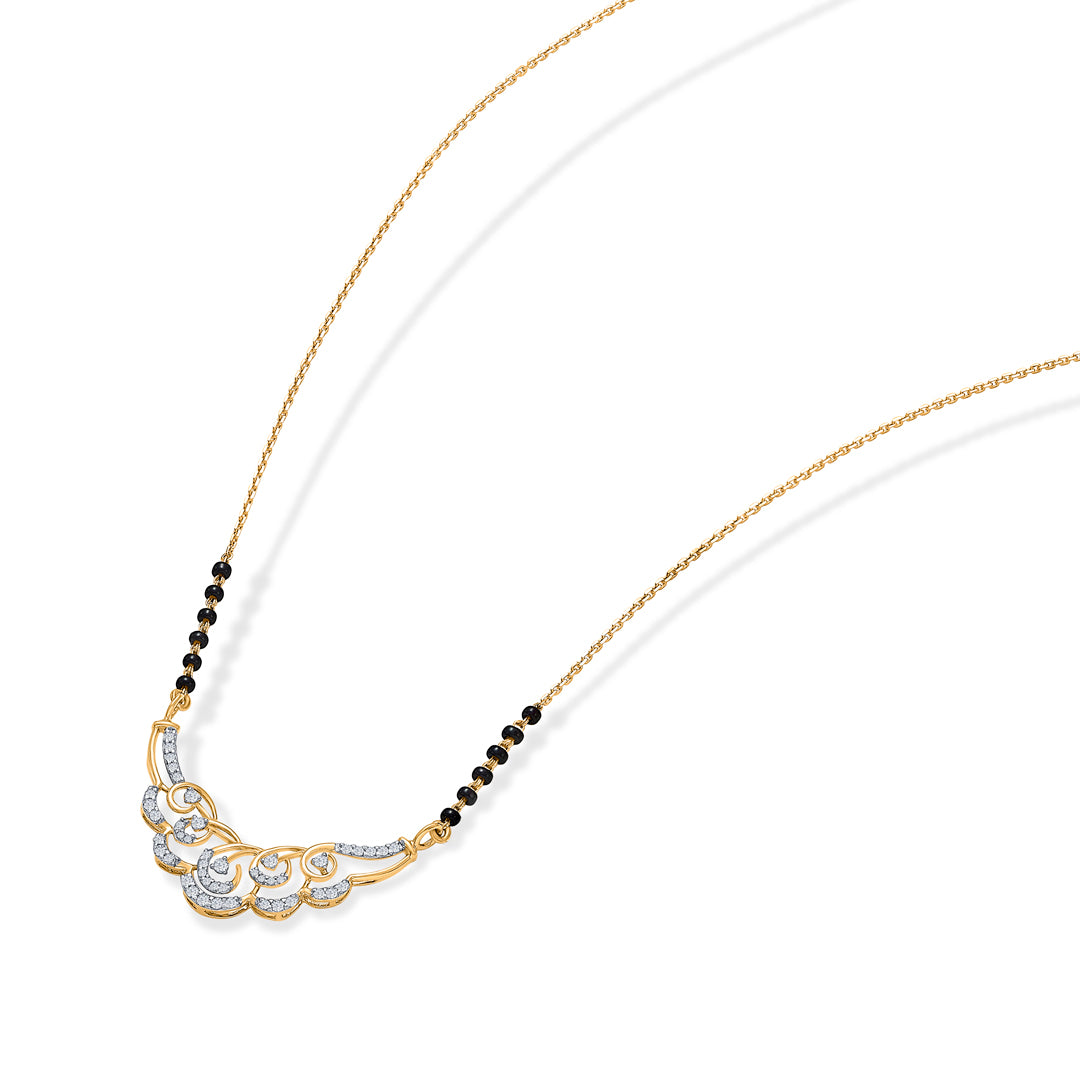 sleek style gold & diamond modern mangalsutra for woman
