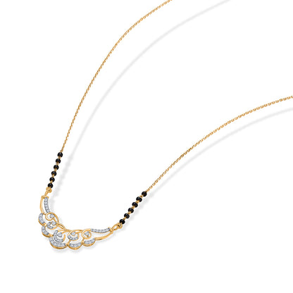 Sleek Style Gold & Diamond Modern Mangalsutra For Woman